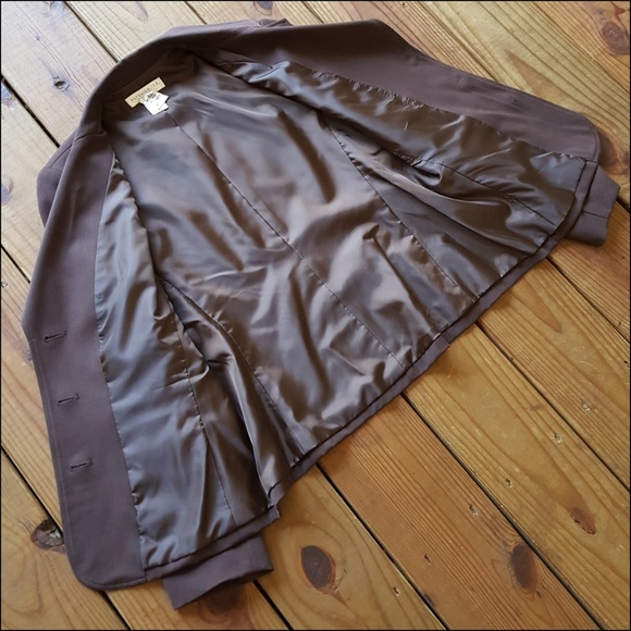Vintage 80's 90's size 12 P brown blazer jacket - Picture 3 of 4